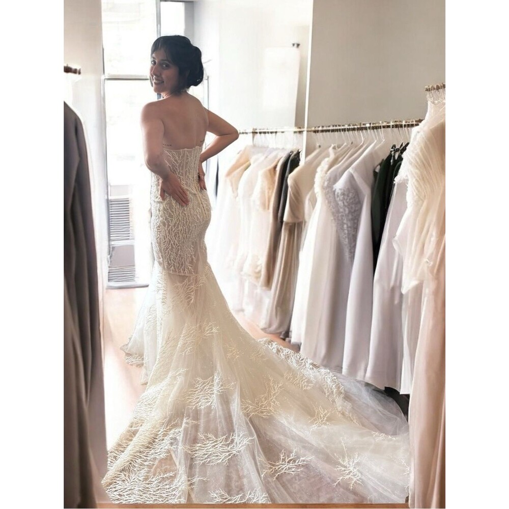 La Premiere x Inbal Dror Strapless Mermaid Wedding Gown in Ivory